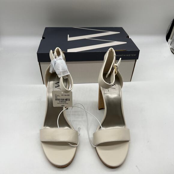 Worthington Womens Lynch Heeled Sandals Ivory Size 9M - Picture 2 of 11